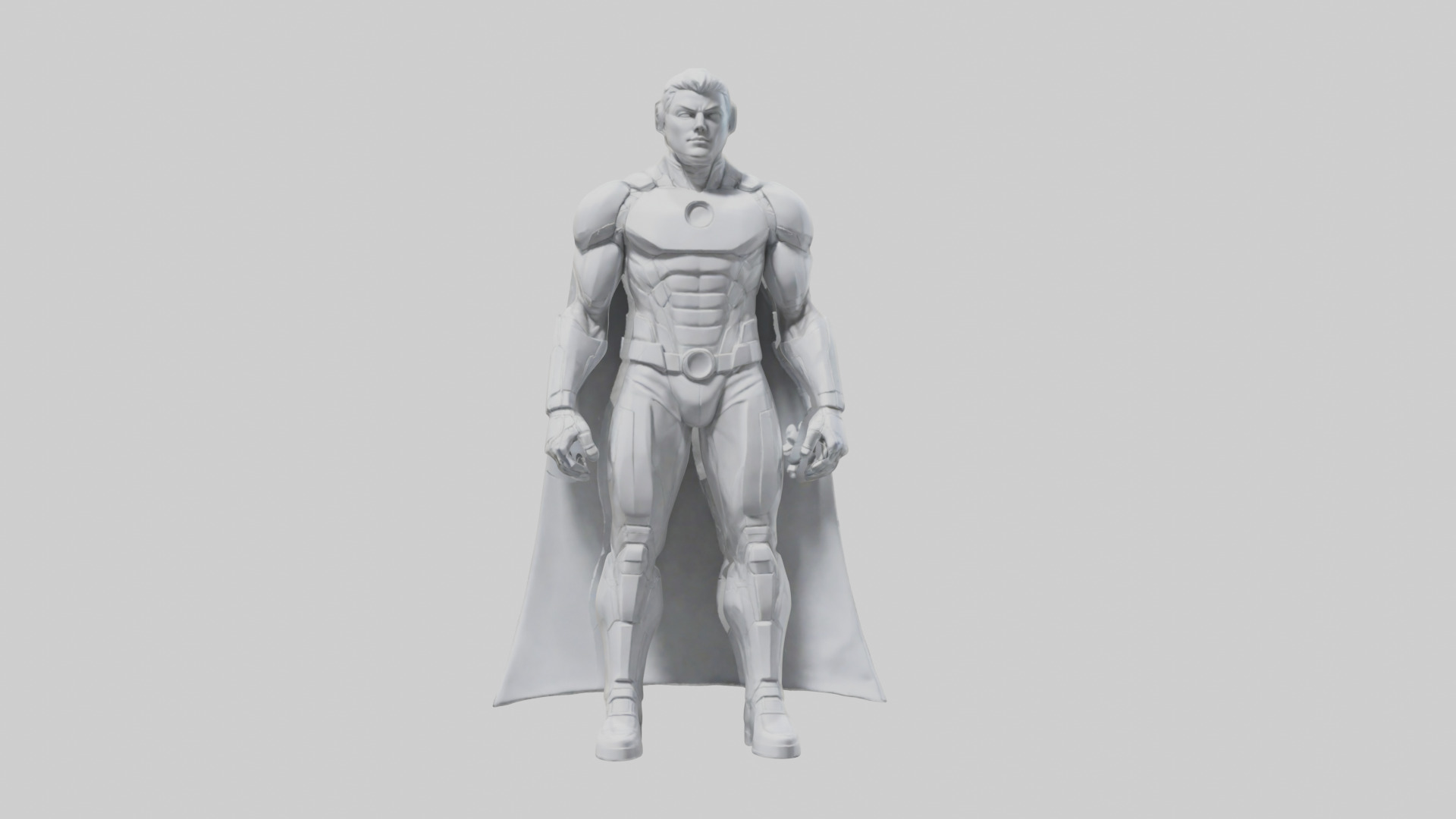 Clean Future Hero Statue model Low-poly 3D model_17