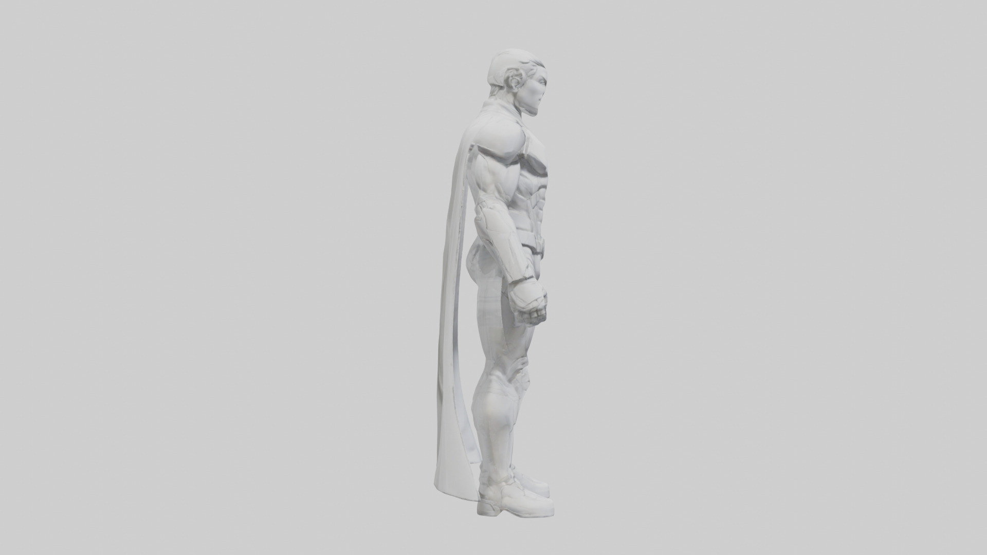 Clean Future Hero Statue model Low-poly 3D model_23