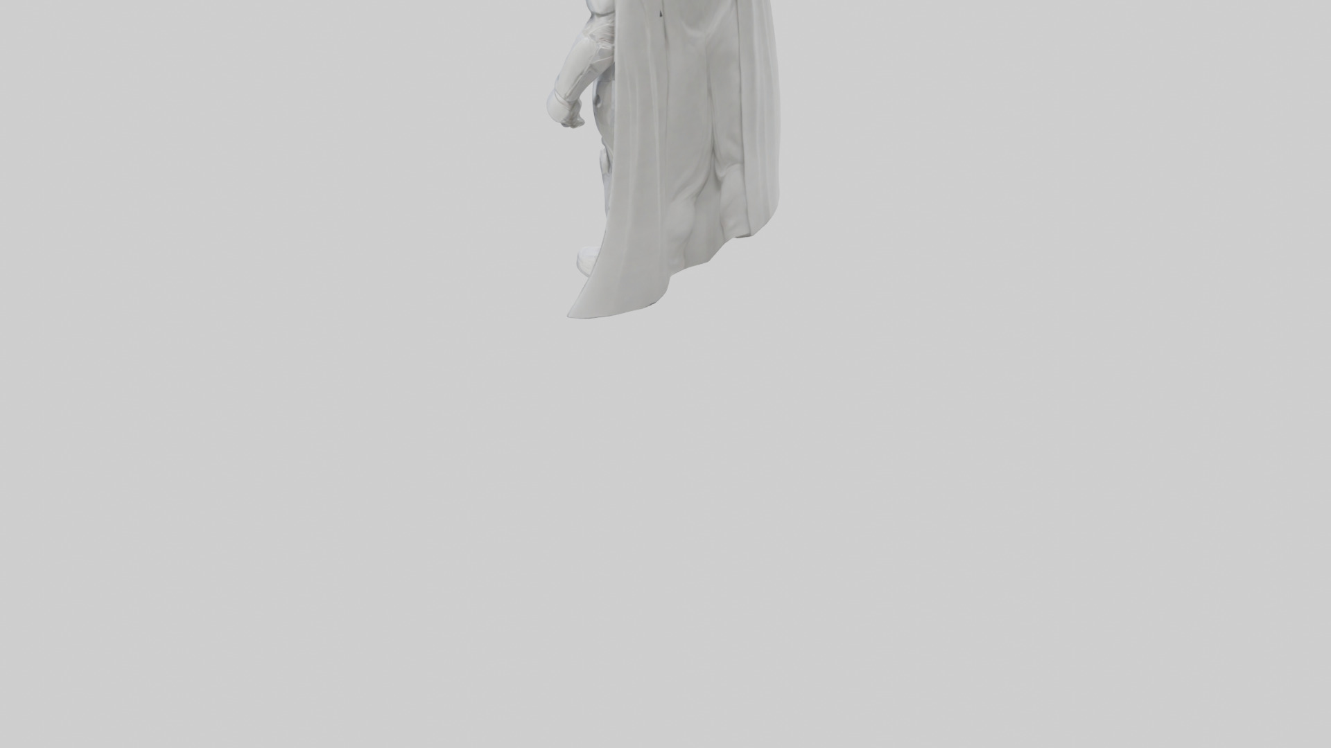 Clean Future Hero Statue model Low-poly 3D model_6