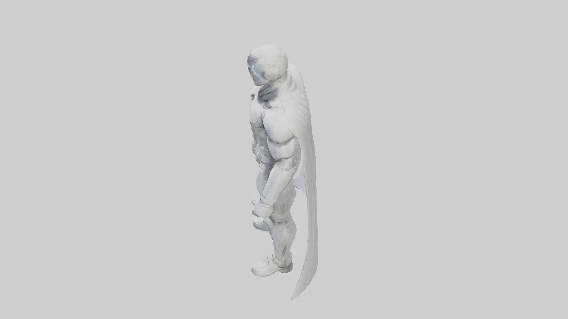 Clean Future Hero Statue model Low-poly 3D model_27