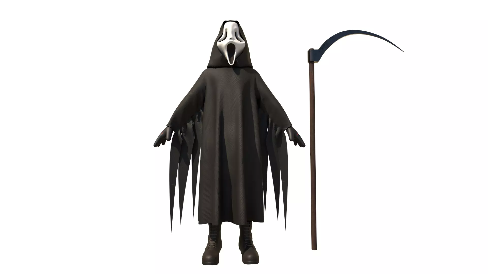Halloween Costume Hooded Ghostface with Girder Low-poly 3D model