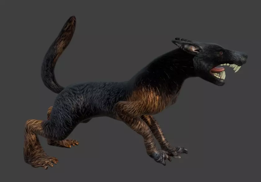 Game ready Animated Attack Dog 3D model