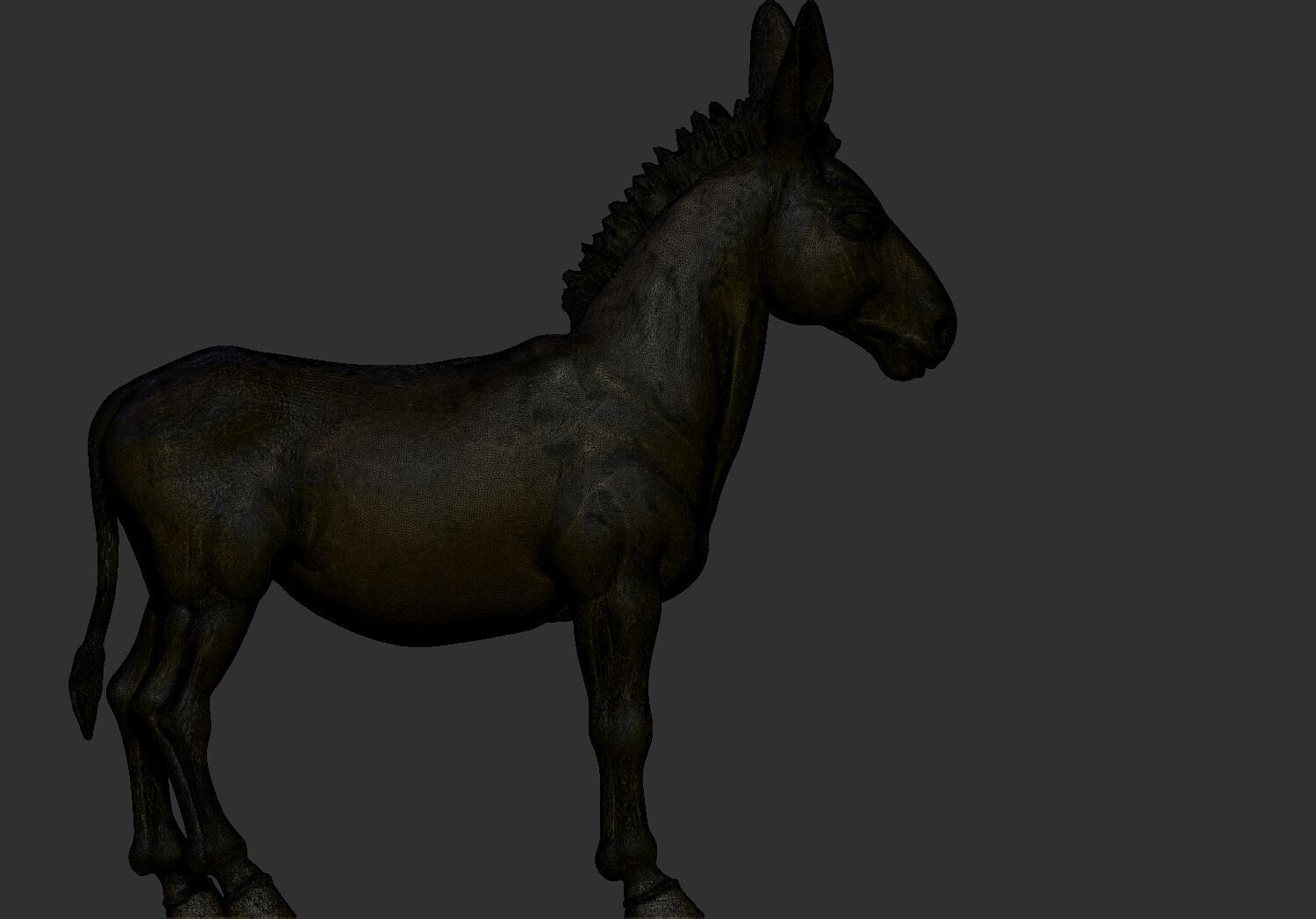 stylized donkey 3d printable model 3D print model_7