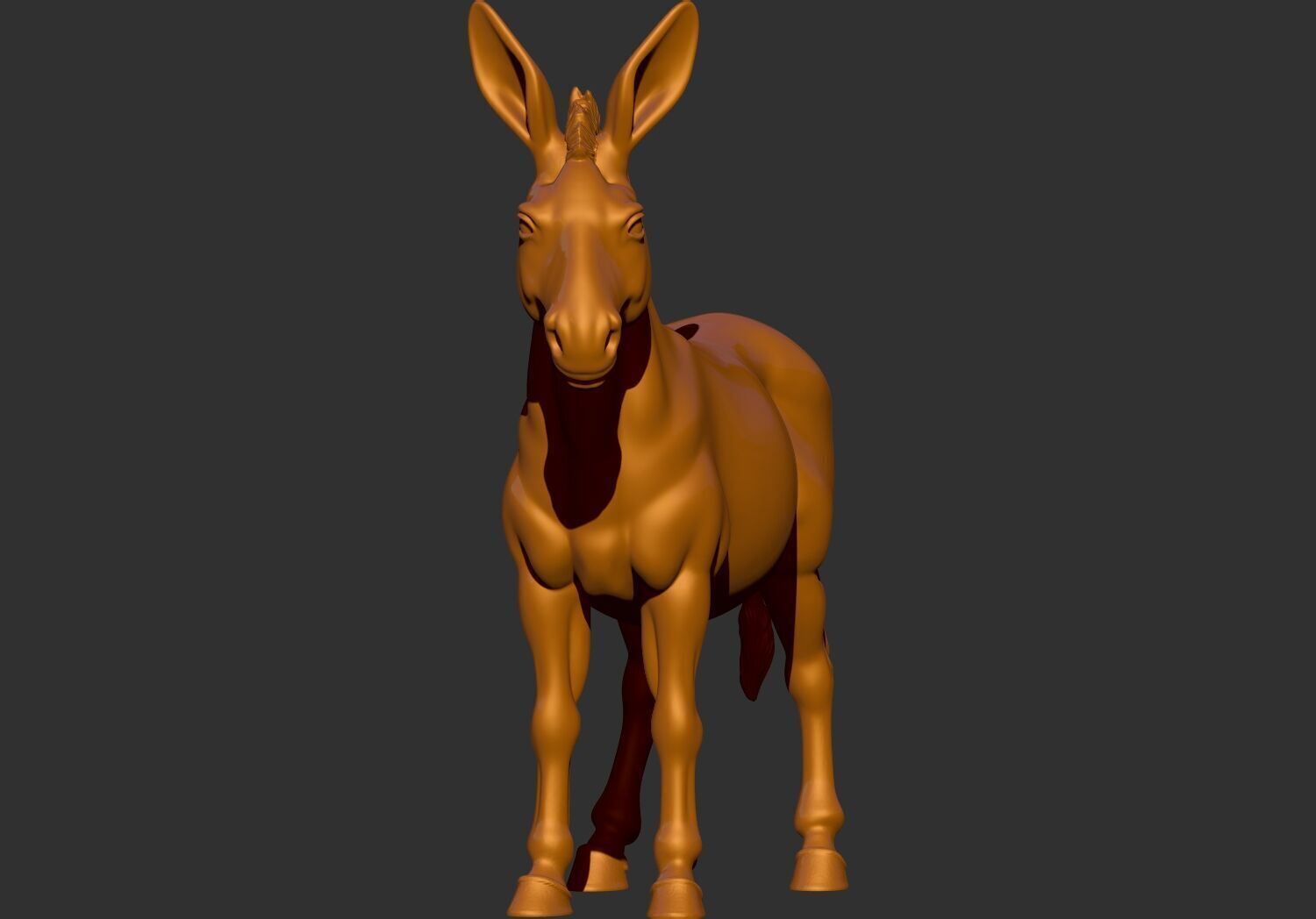 stylized donkey 3d printable model 3D print model_5
