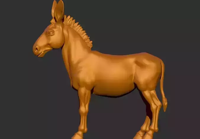 stylized donkey 3d printable model