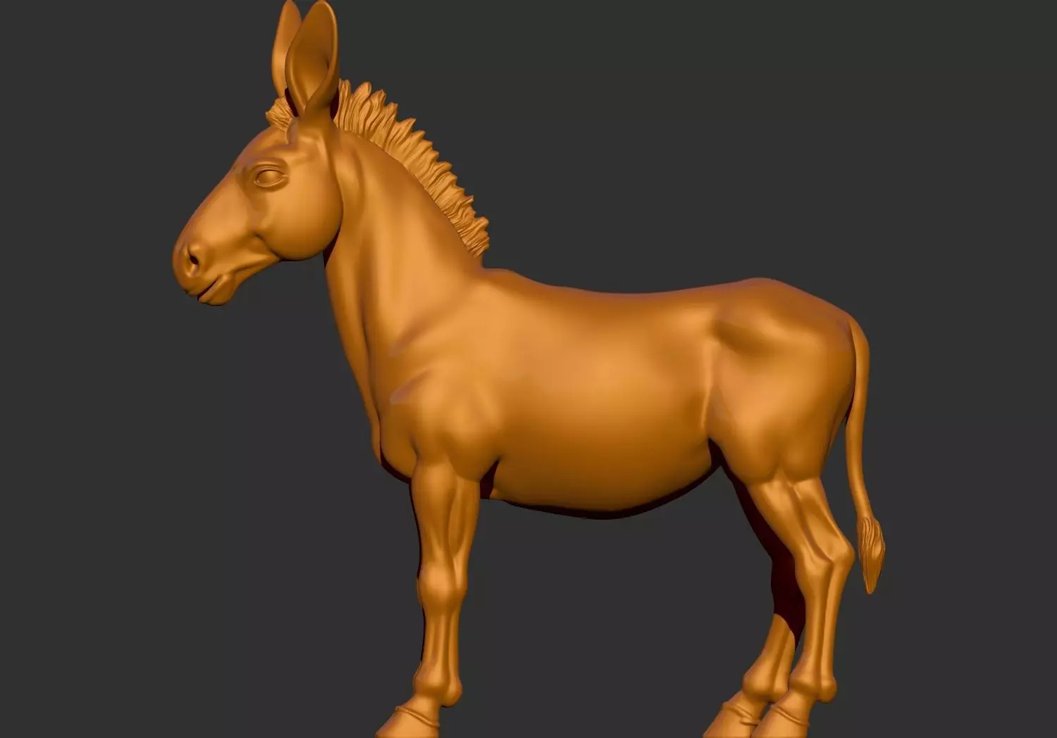 stylized donkey 3d printable model 3D print model_0