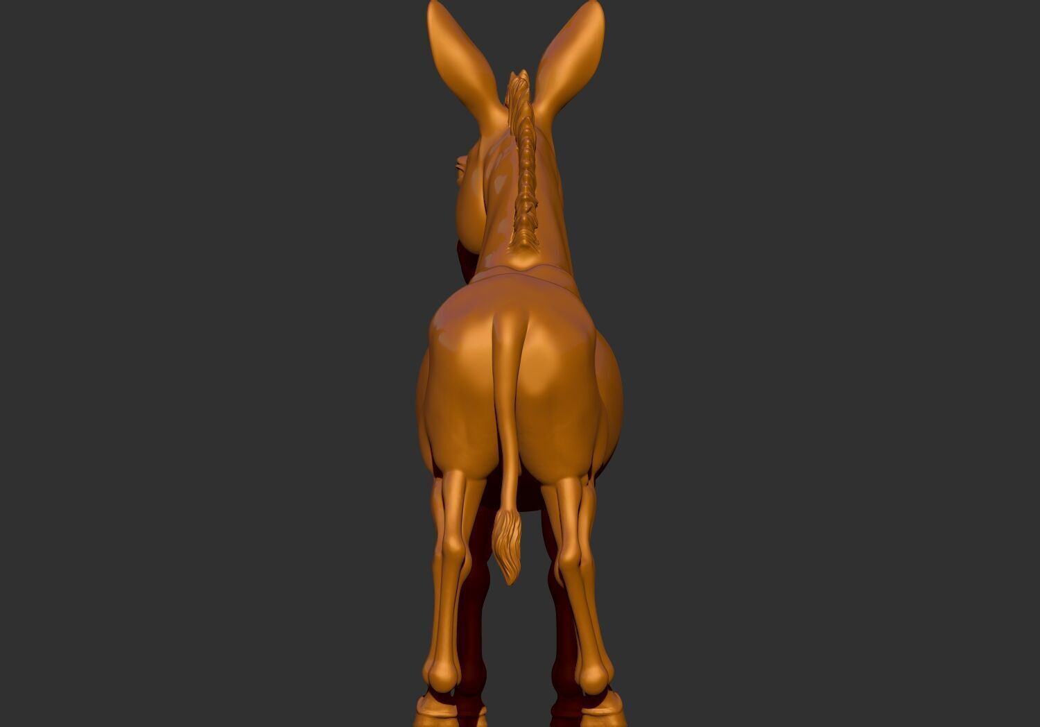stylized donkey 3d printable model 3D print model_4