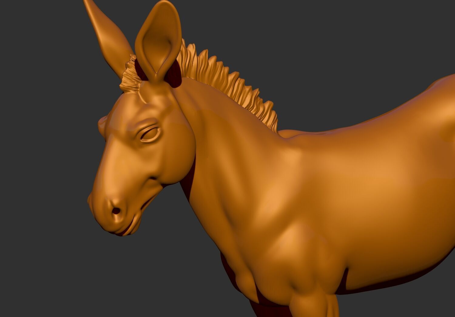 stylized donkey 3d printable model 3D print model_3