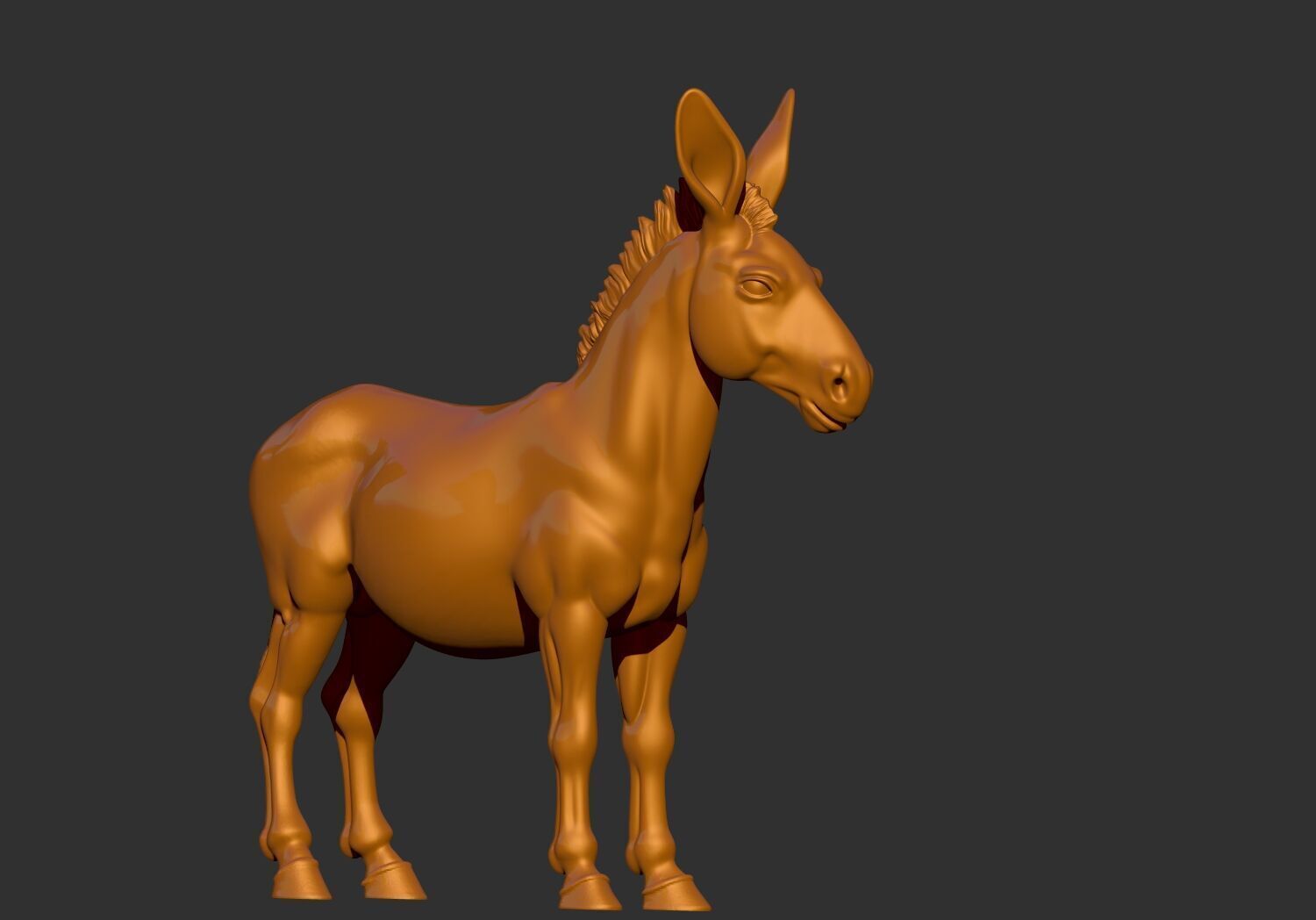 stylized donkey 3d printable model 3D print model_1