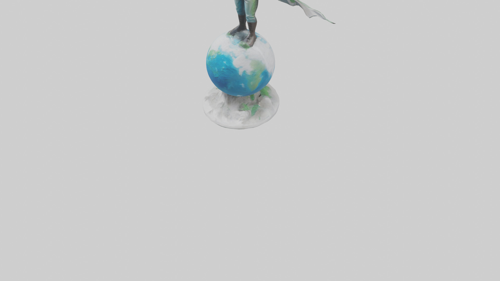 Climate Change Hero Statue model Low-poly 3D model_6