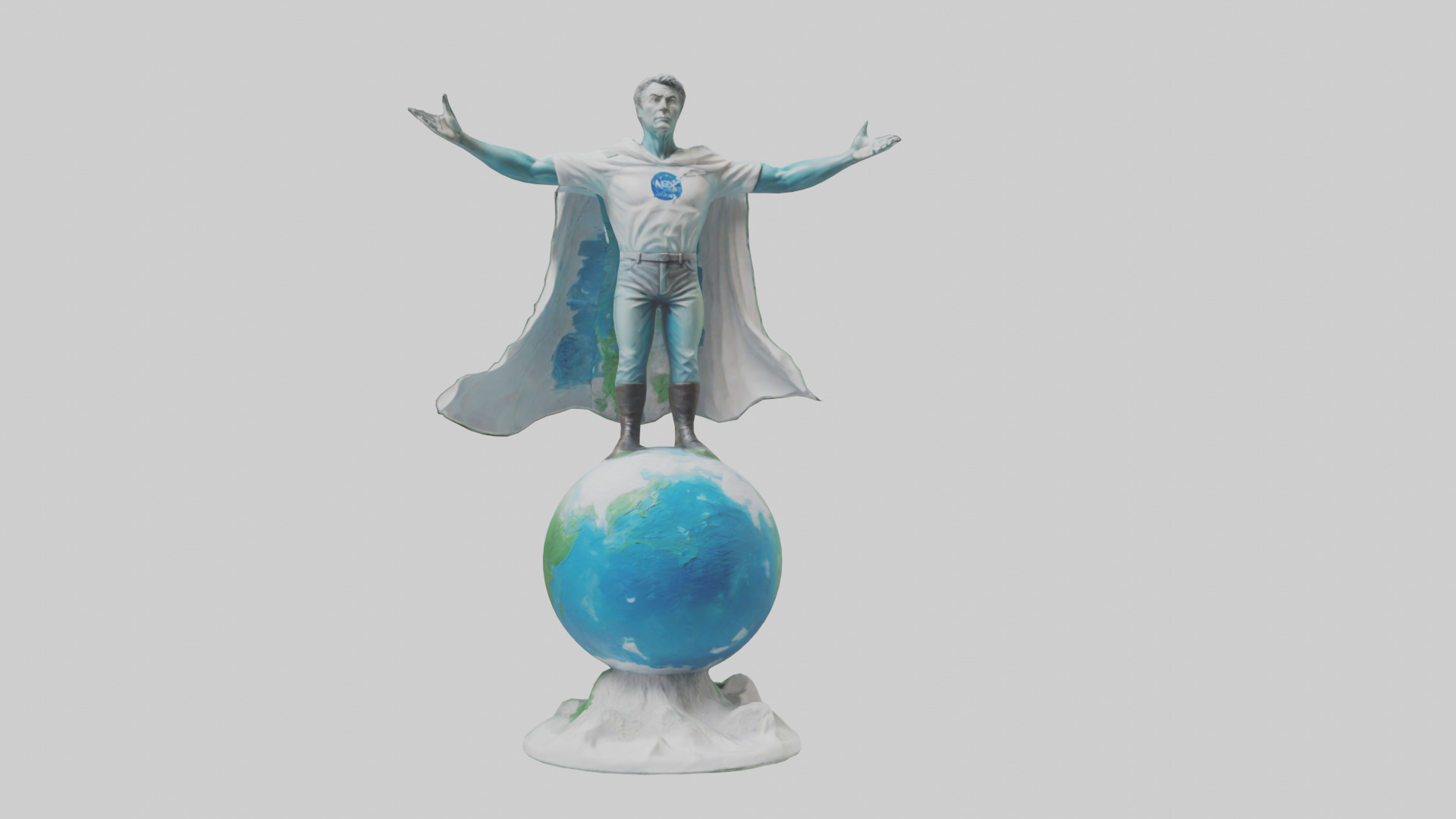 Climate Change Hero Statue model Low-poly 3D model_18