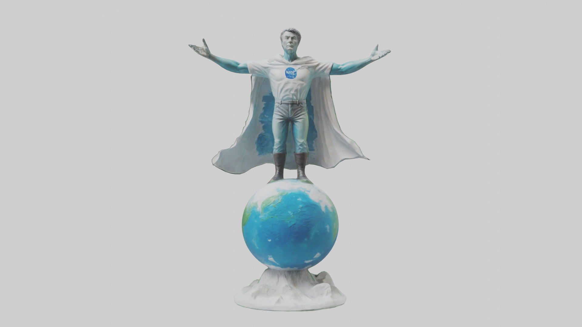 Climate Change Hero Statue model Low-poly 3D model_11