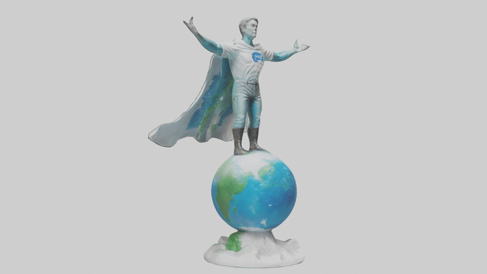 Climate Change Hero Statue model Low-poly 3D model_10