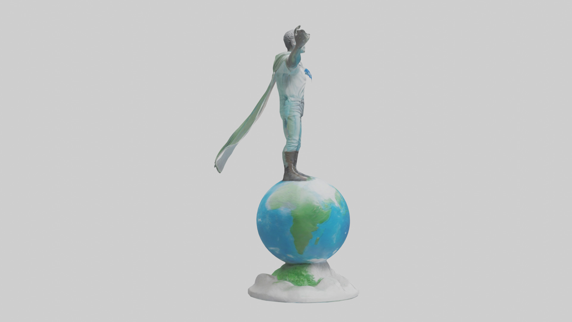 Climate Change Hero Statue model Low-poly 3D model_23
