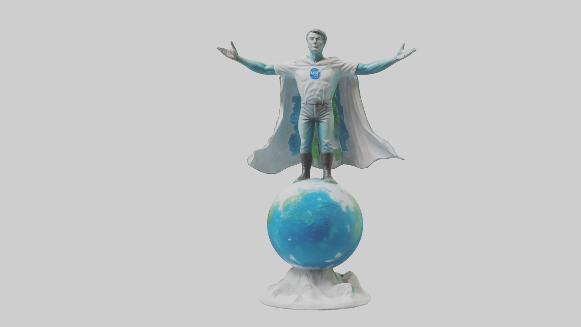 Climate Change Hero Statue model Low-poly 3D model_16