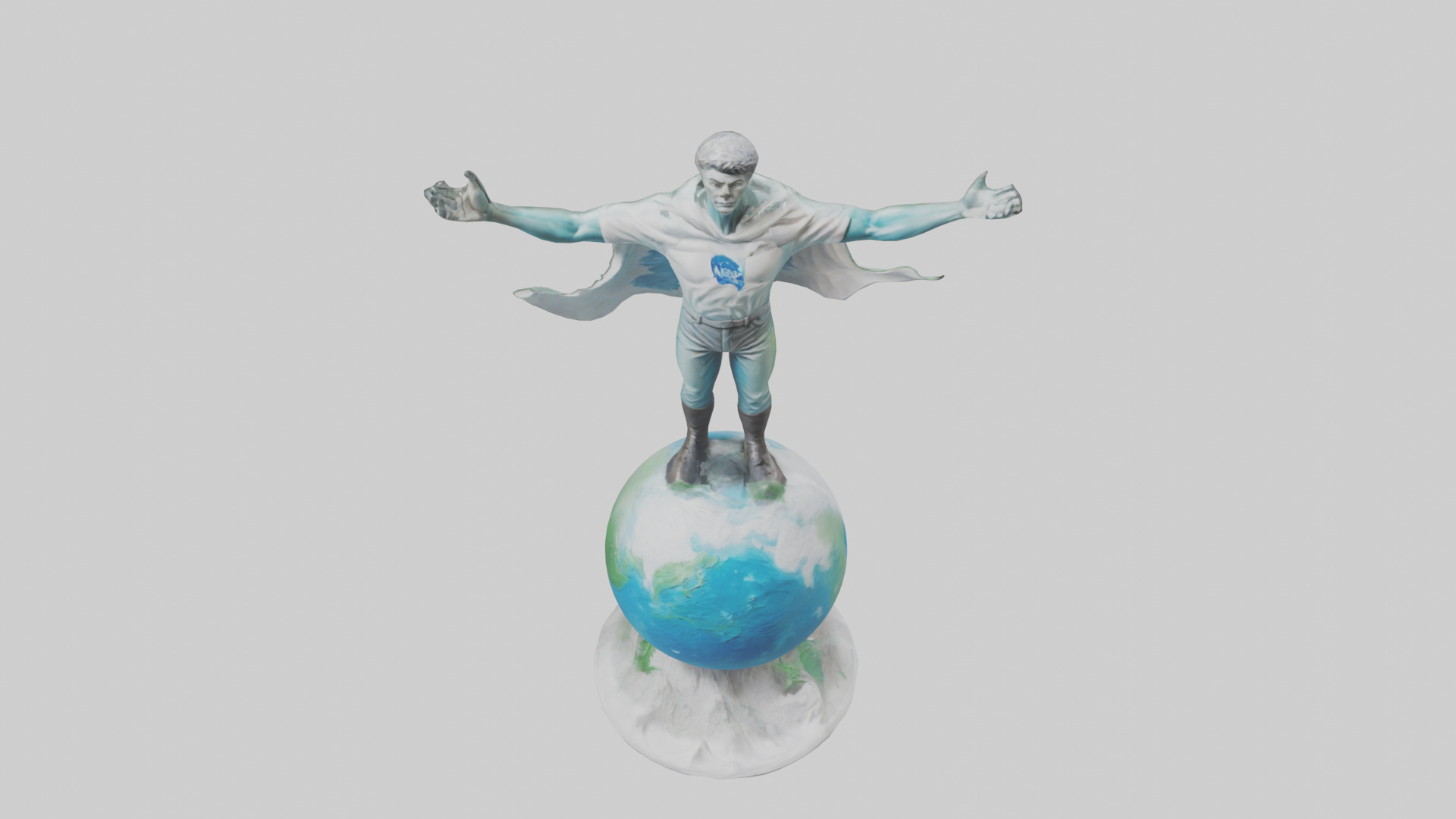Climate Change Hero Statue model Low-poly 3D model_26
