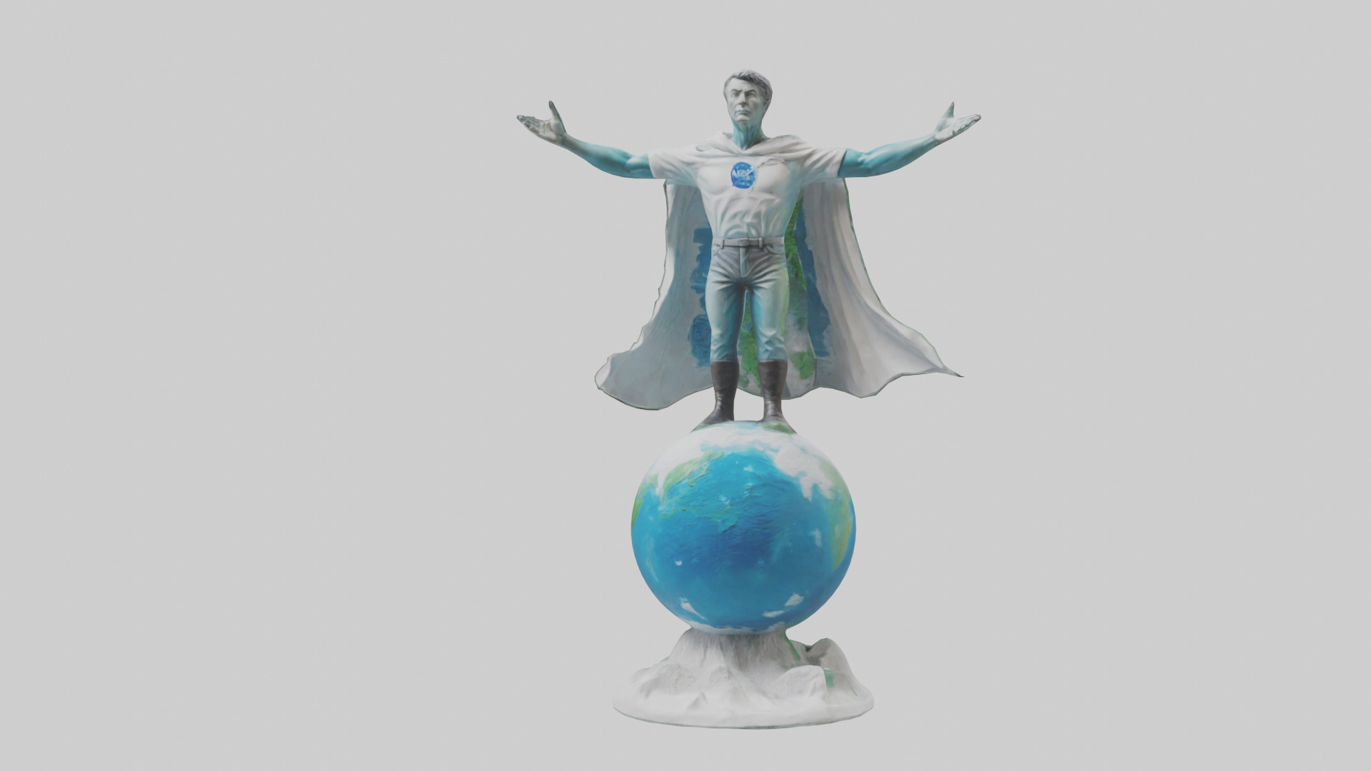 Climate Change Hero Statue model Low-poly 3D model_15