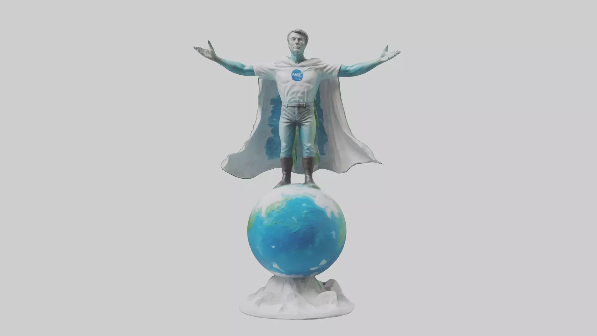Climate Change Hero Statue model Low-poly 3D model_0