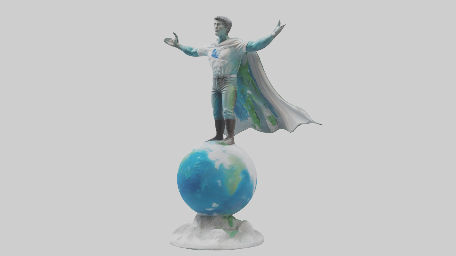 Climate Change Hero Statue model Low-poly 3D model_13