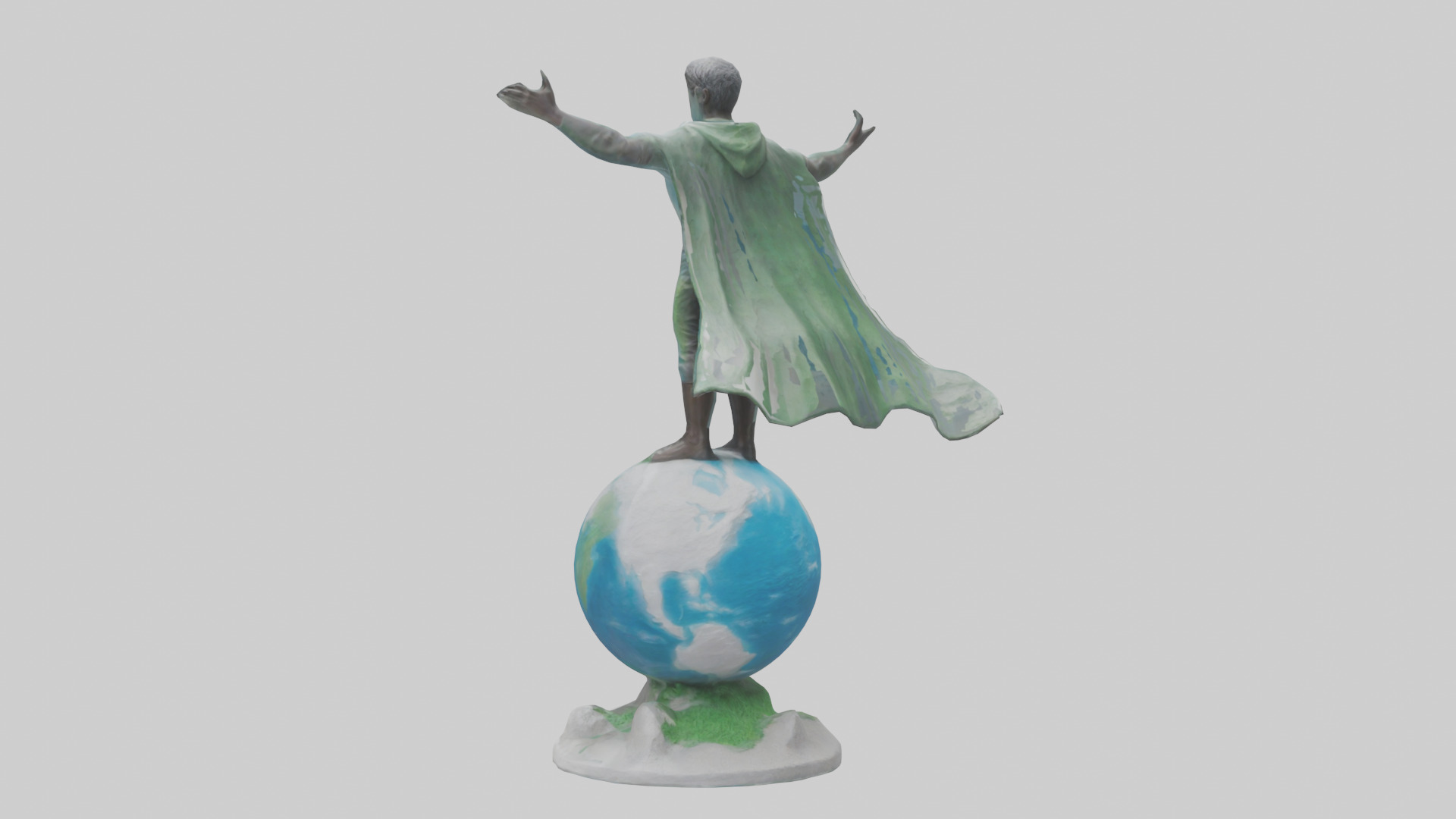Climate Change Hero Statue model Low-poly 3D model_2