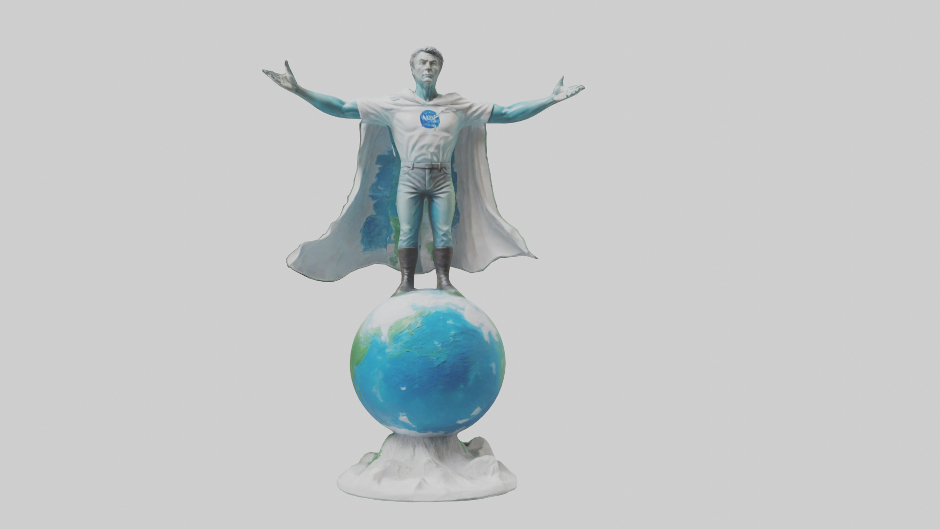 Climate Change Hero Statue model Low-poly 3D model_20
