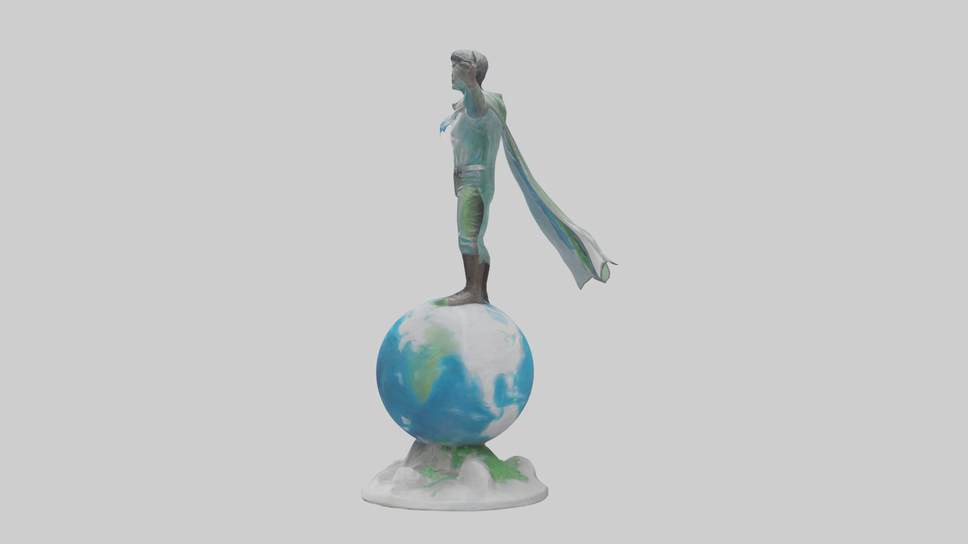 Climate Change Hero Statue model Low-poly 3D model_22