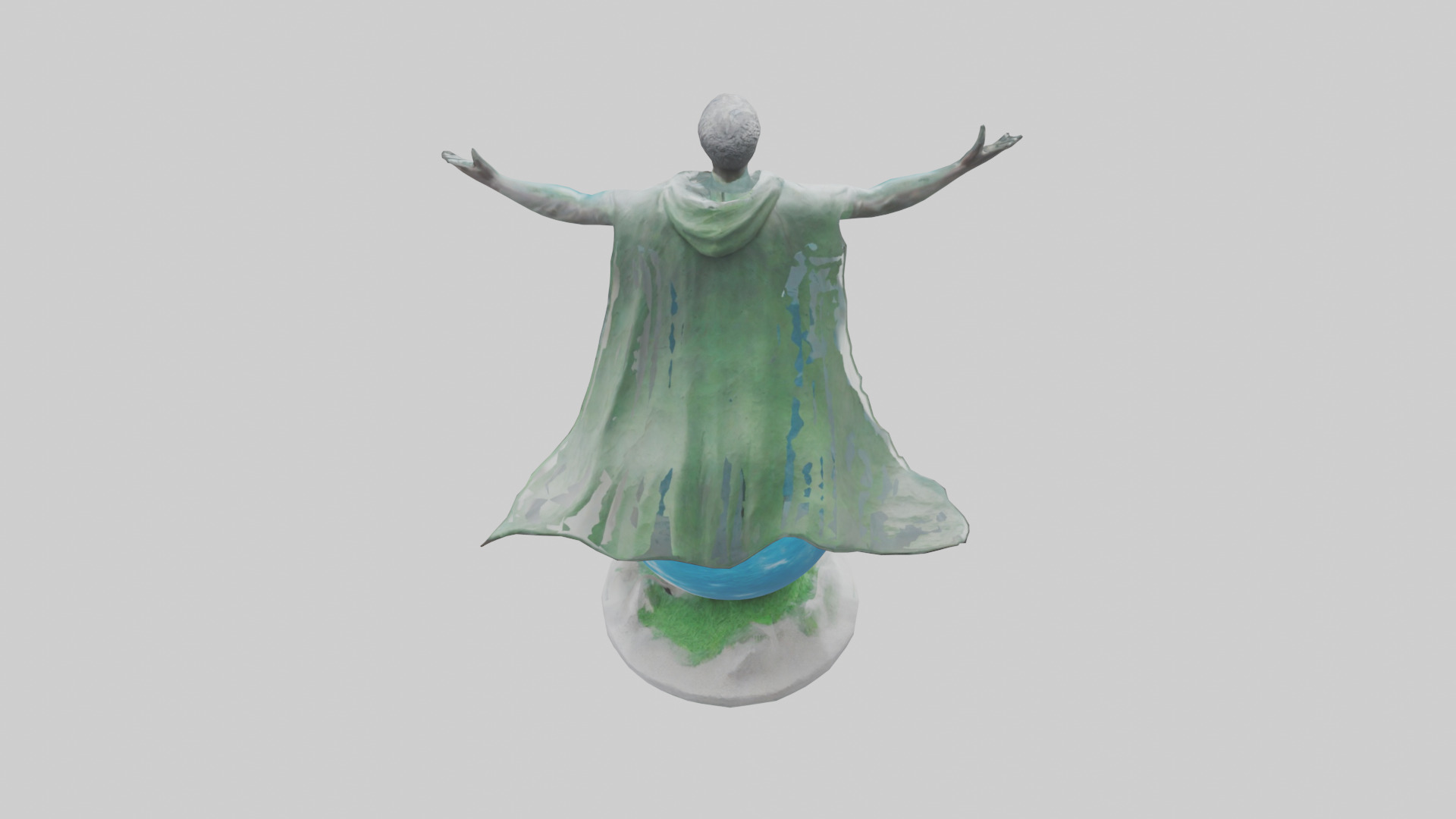 Climate Change Hero Statue model Low-poly 3D model_25
