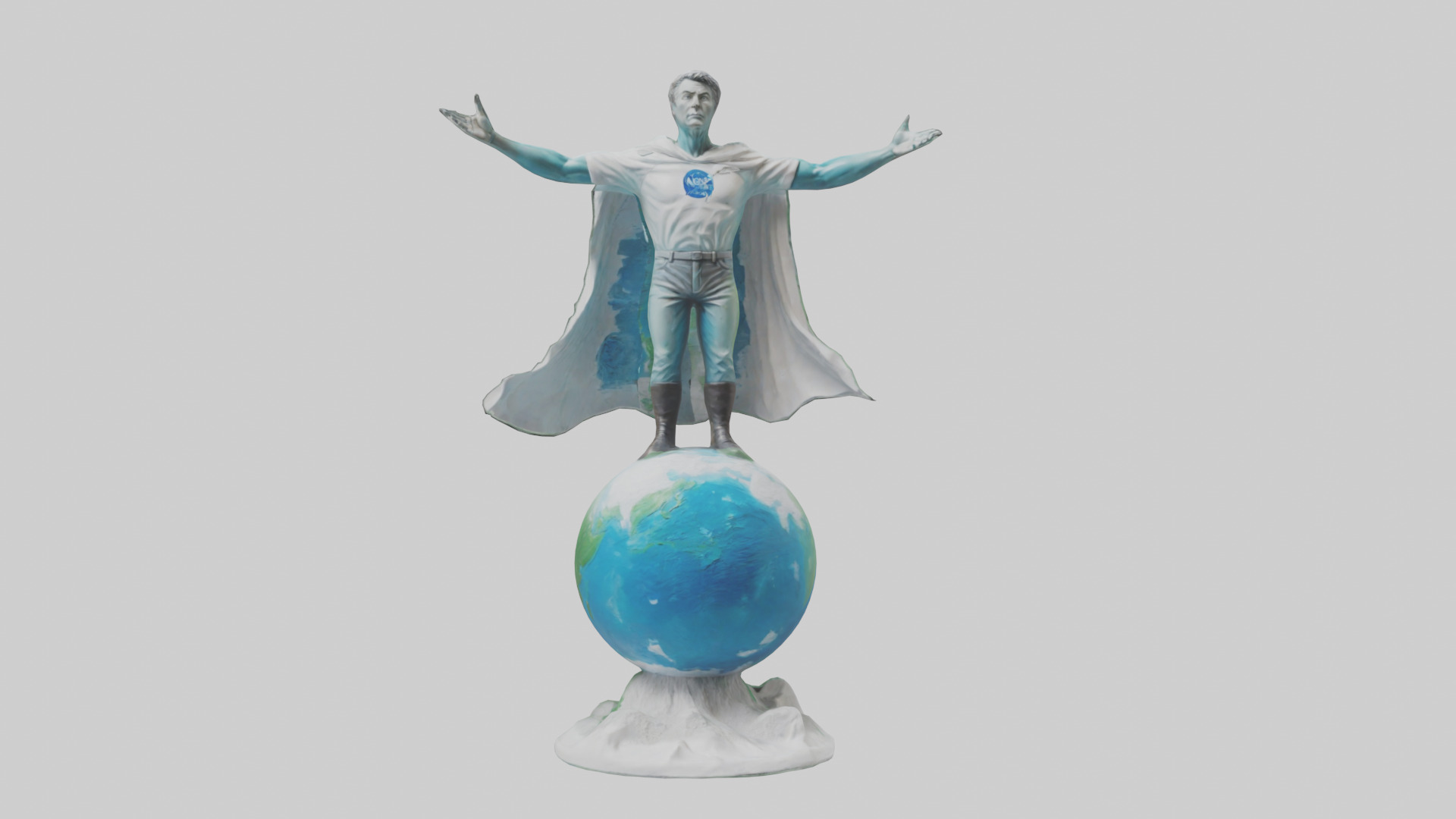Climate Change Hero Statue model Low-poly 3D model_17