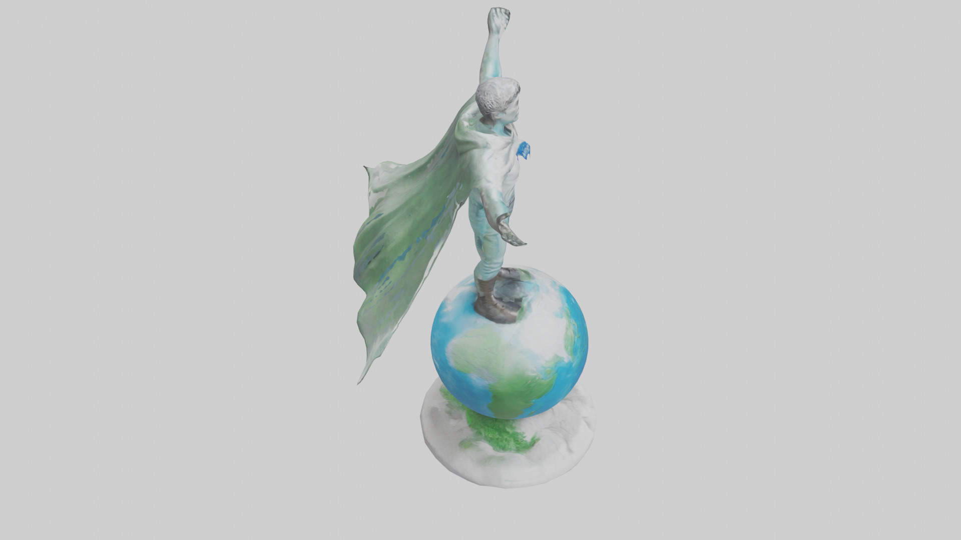 Climate Change Hero Statue model Low-poly 3D model_28