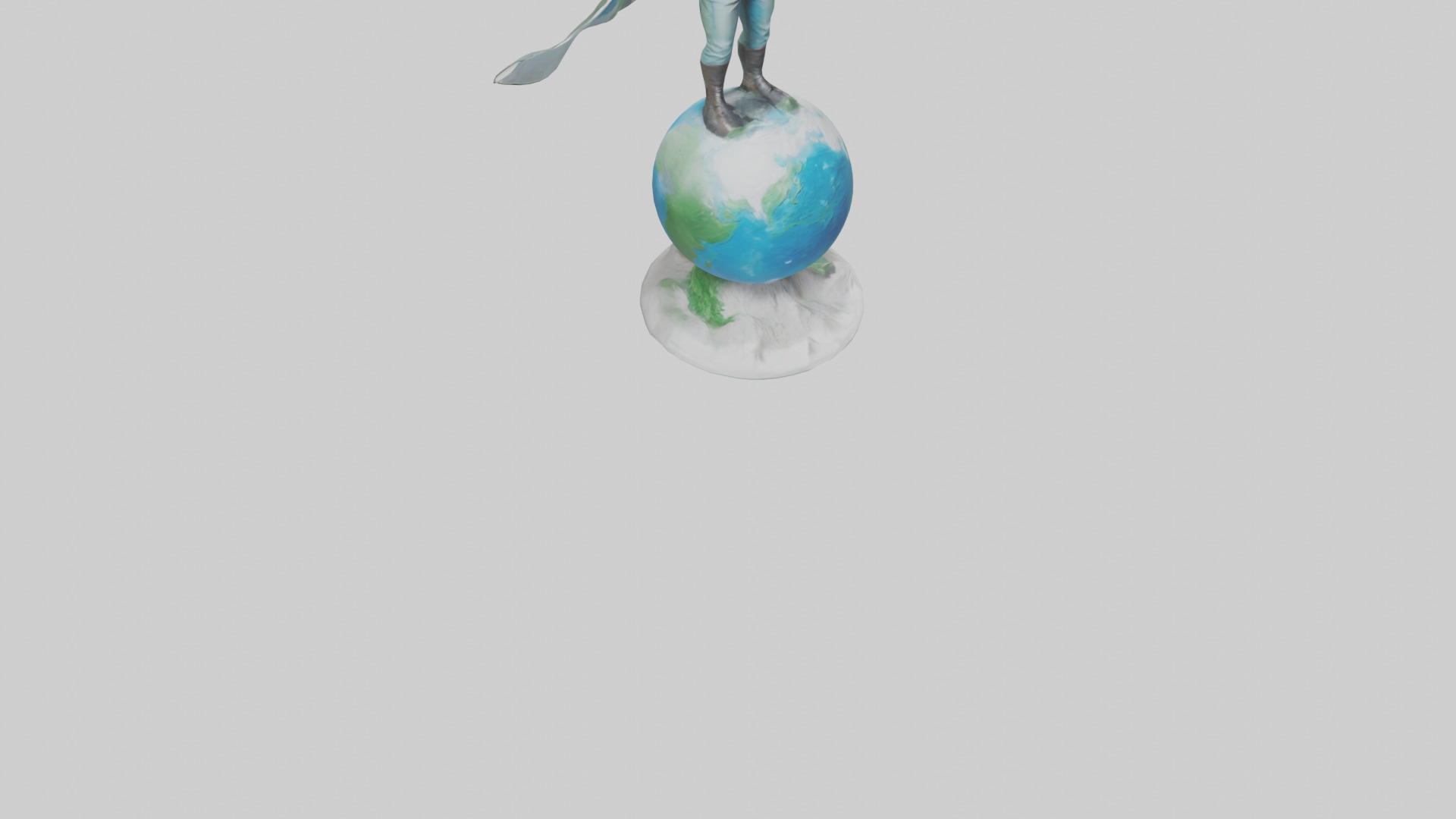 Climate Change Hero Statue model Low-poly 3D model_7