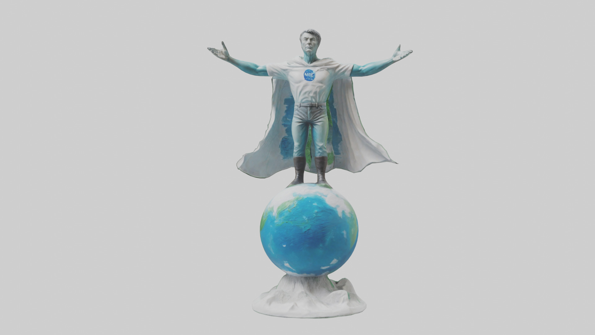 Climate Change Hero Statue model Low-poly 3D model_14