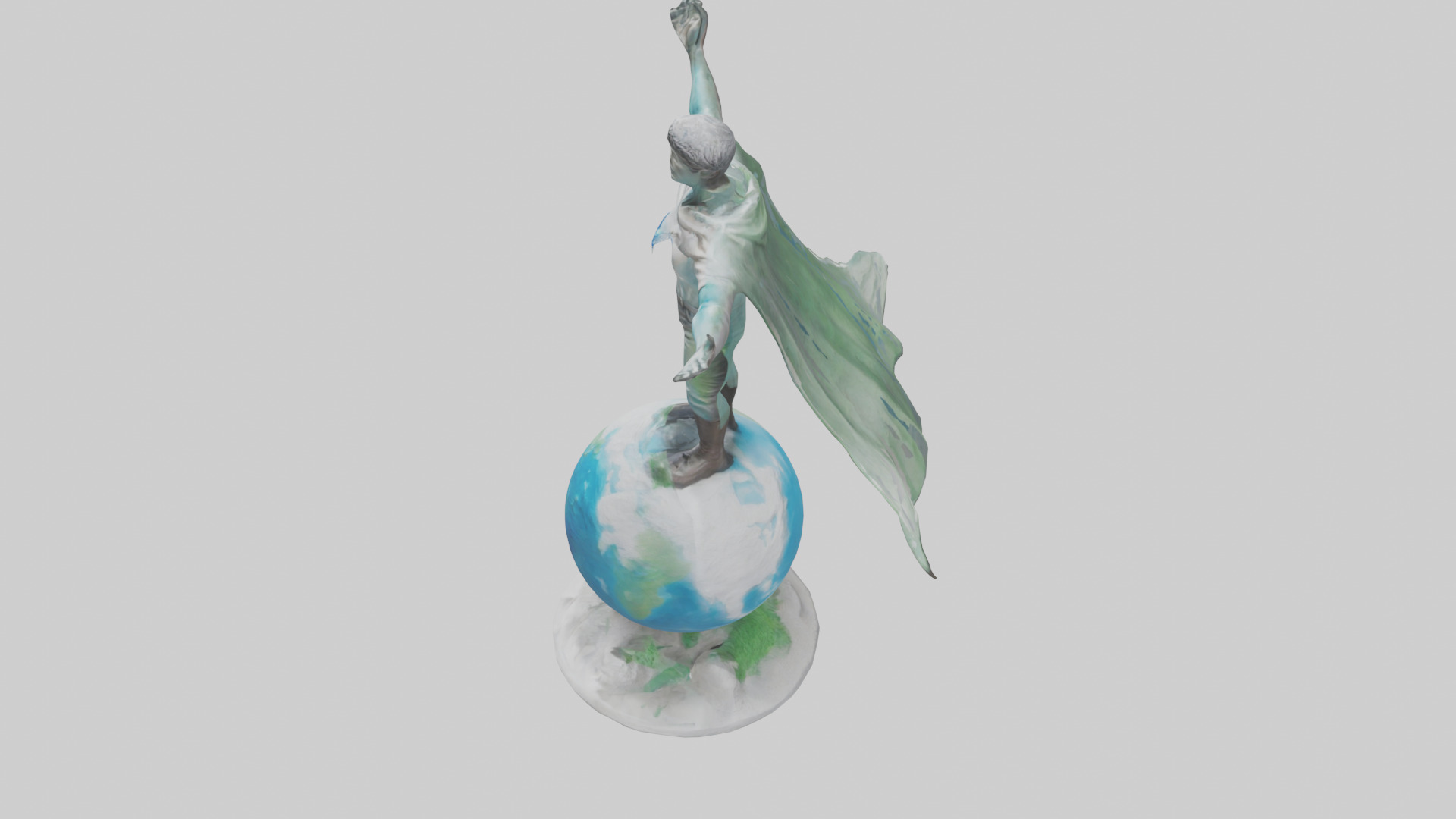 Climate Change Hero Statue model Low-poly 3D model_27