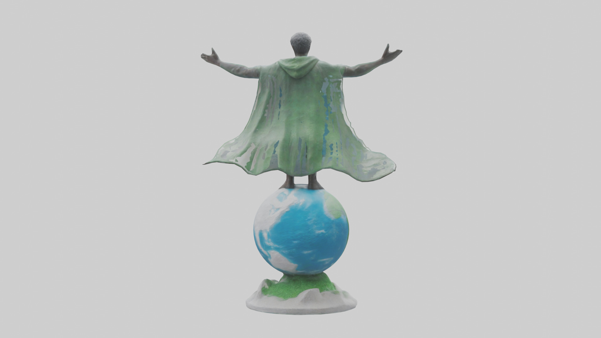 Climate Change Hero Statue model Low-poly 3D model_1