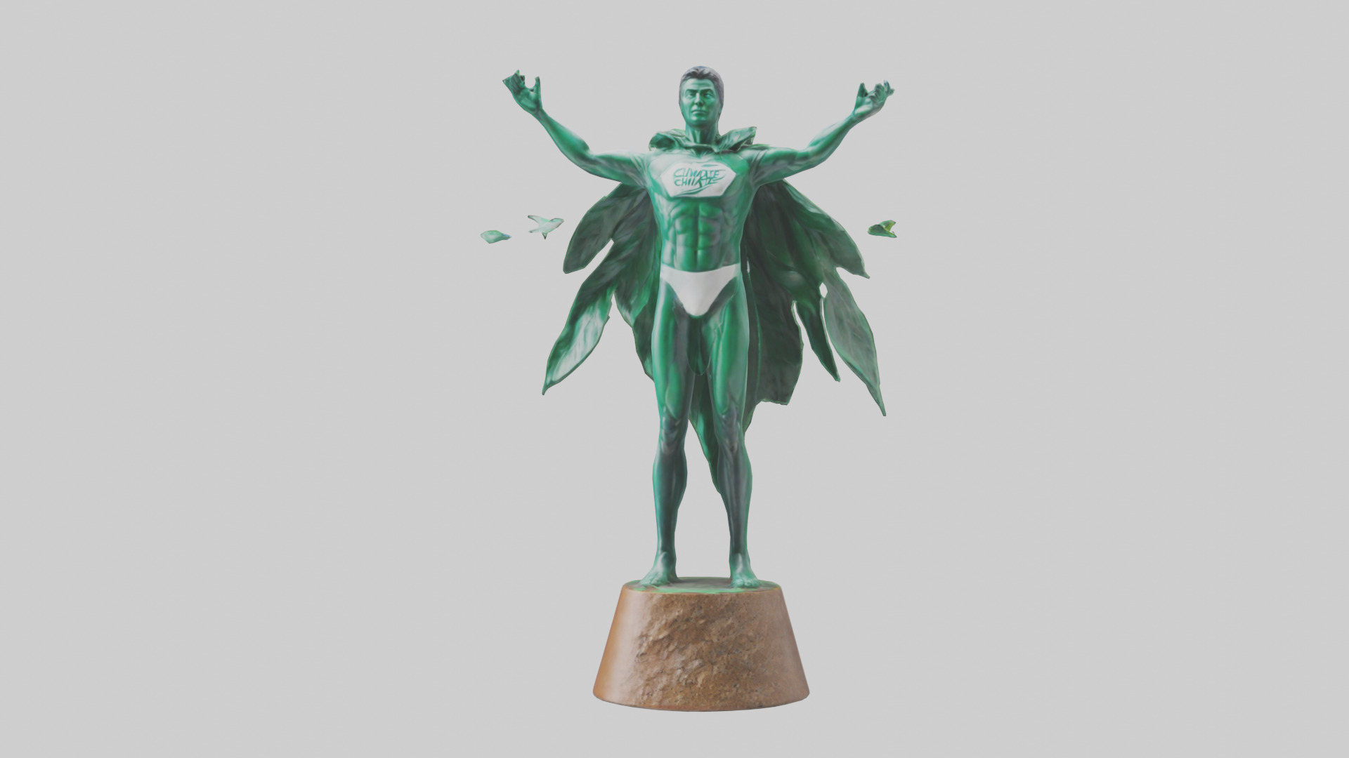 Climate Hero Statue model Low-poly 3D model_12