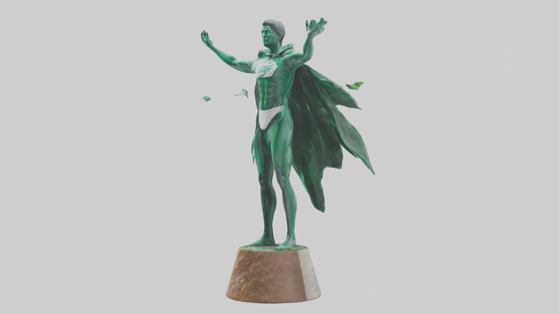 Climate Hero Statue model Low-poly 3D model_10