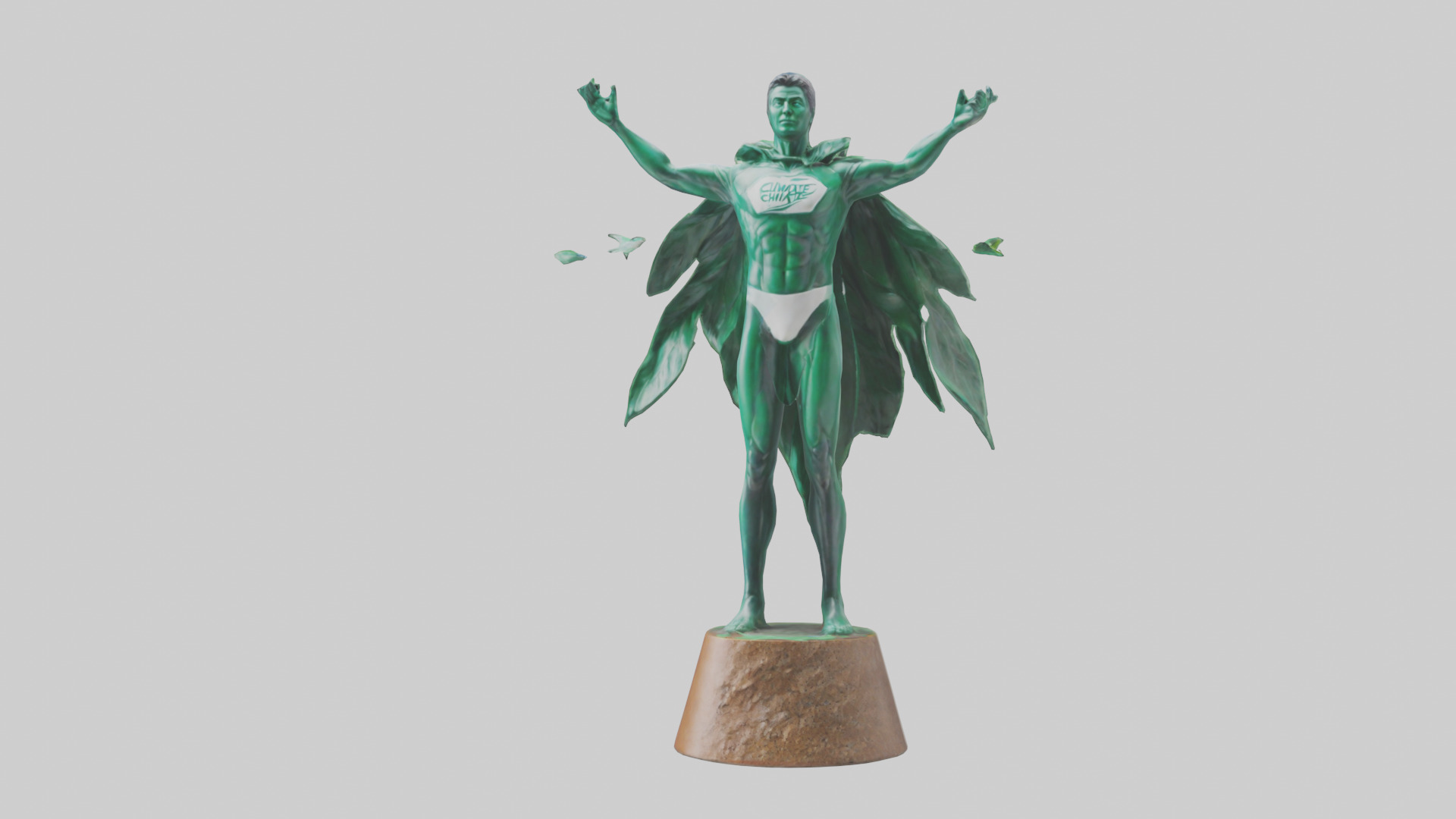Climate Hero Statue model Low-poly 3D model_15