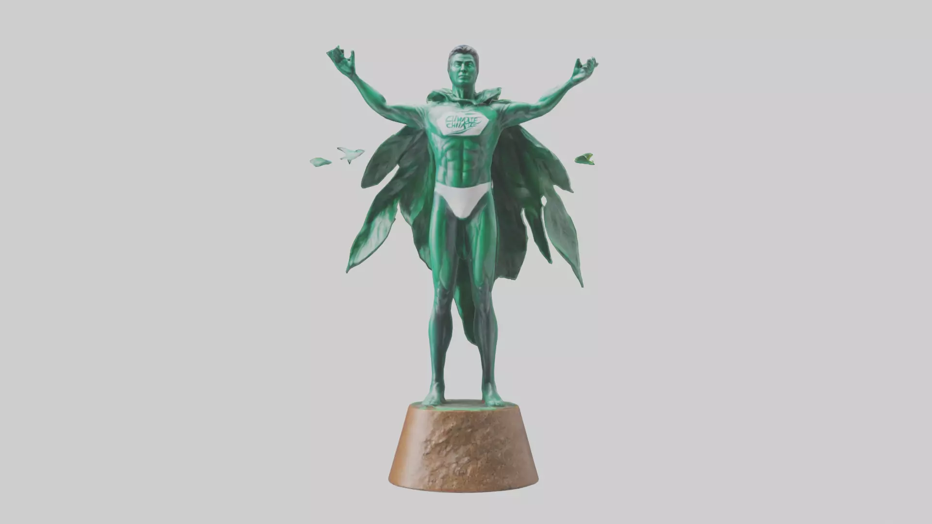 Climate Hero Statue model Low-poly 3D model_0