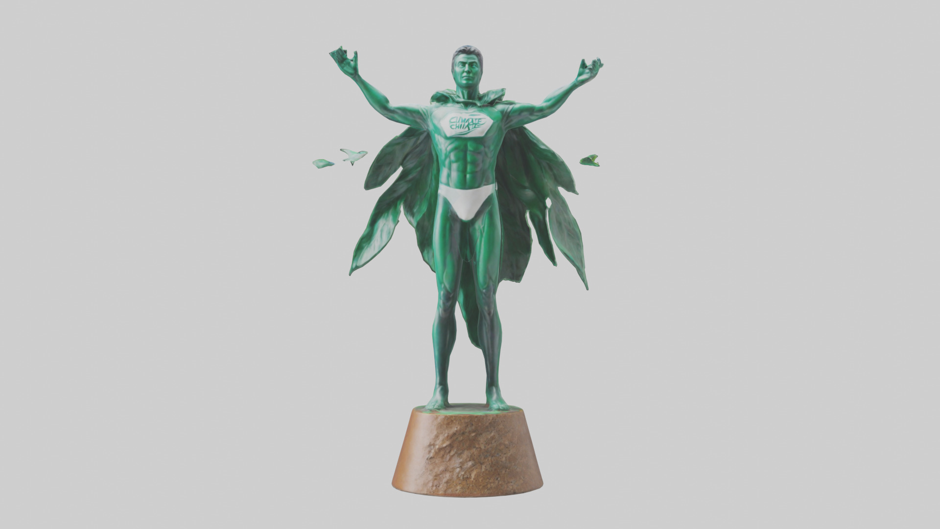 Climate Hero Statue model Low-poly 3D model_1