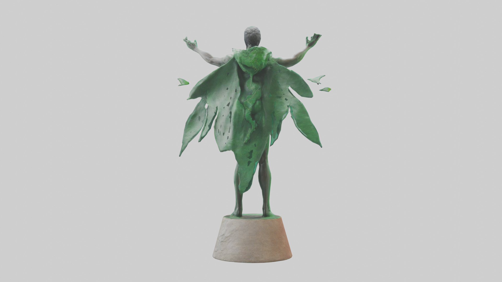 Climate Hero Statue model Low-poly 3D model_2
