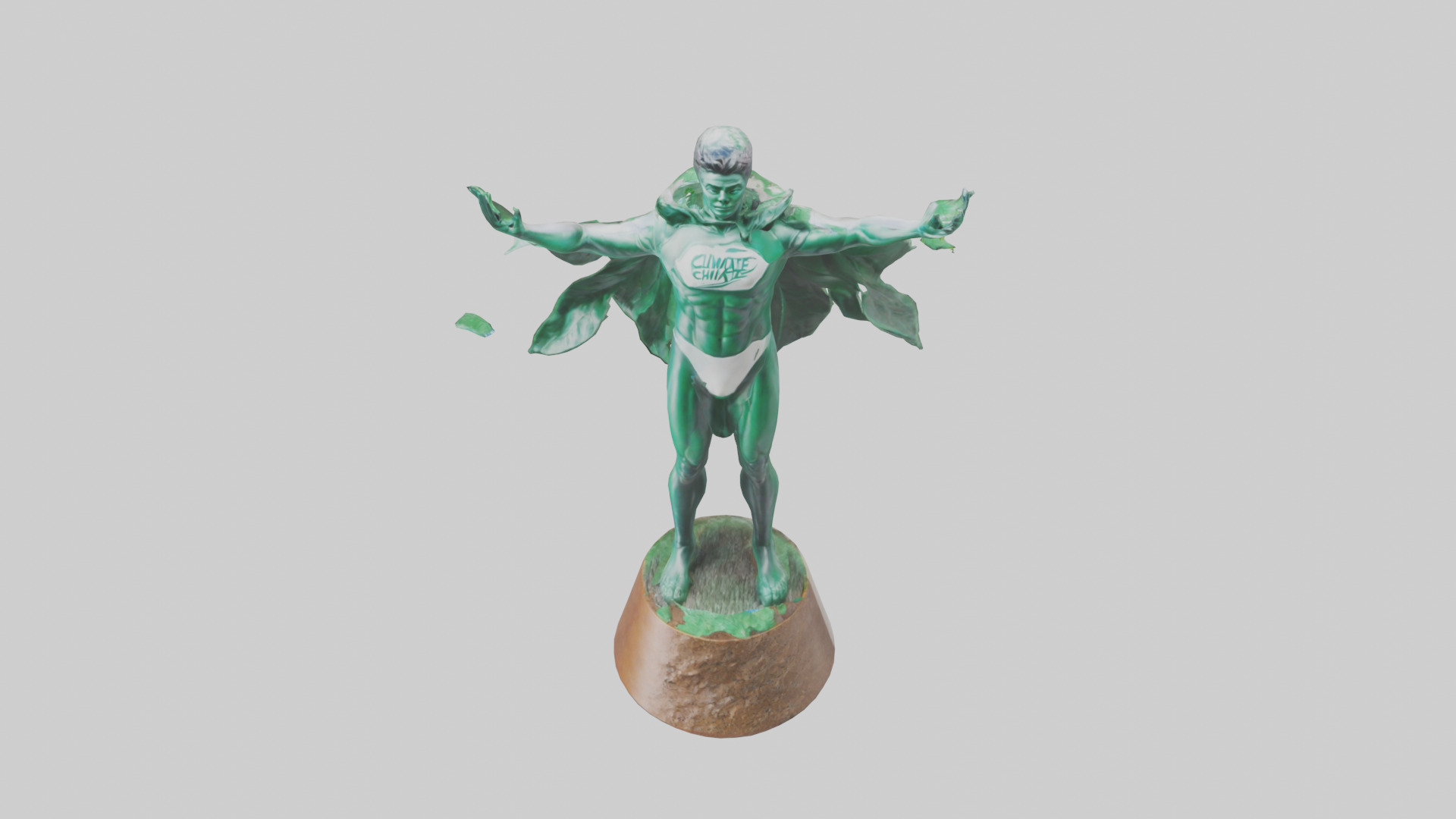 Climate Hero Statue model Low-poly 3D model_26