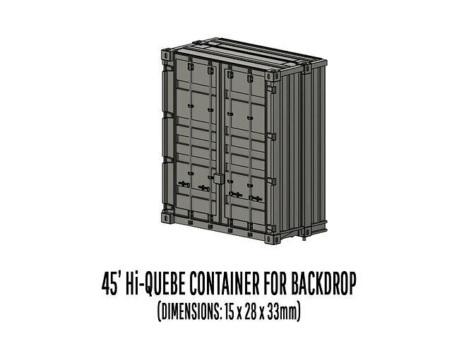 CARGO-0077 Container ISO standard H0-scale 3D print model 7