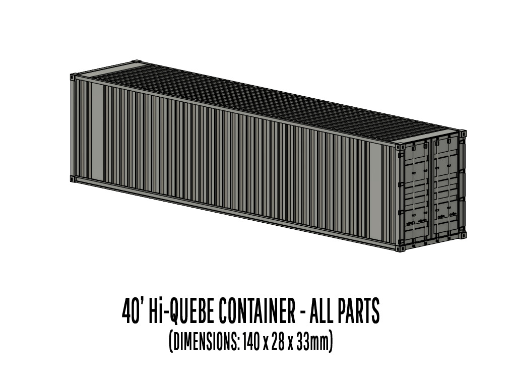 CARGO-0077 Container ISO standard H0-scale 3D print model_2