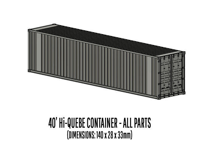 CARGO-0077 Container ISO standard H0-scale 3D print model 3