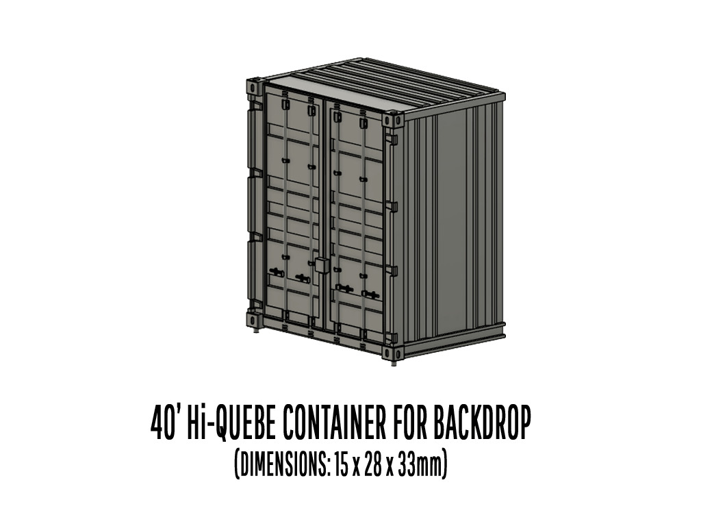 CARGO-0077 Container ISO standard H0-scale 3D print model_1