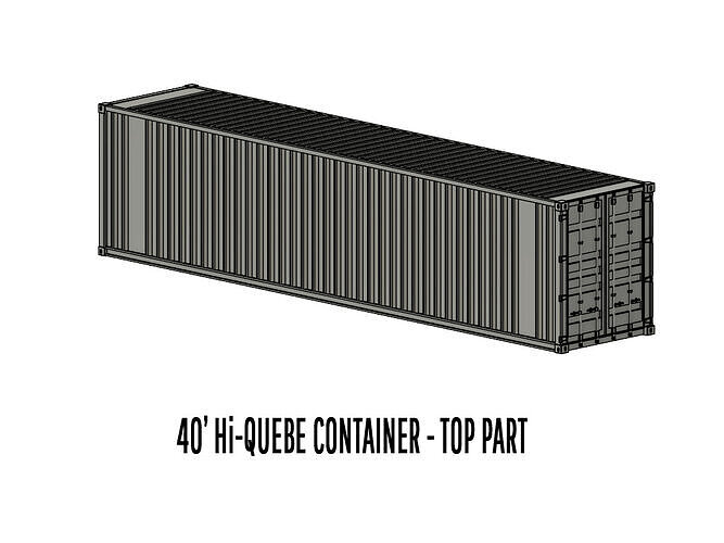 CARGO-0077 Container ISO standard H0-scale 3D print model 4