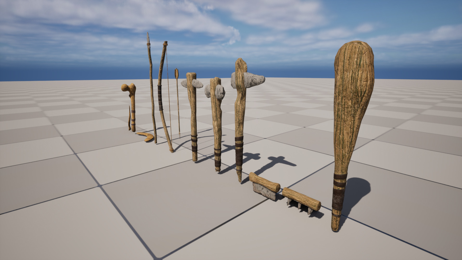 Survival Tools Bundle Primitive Low-poly 3D model_3