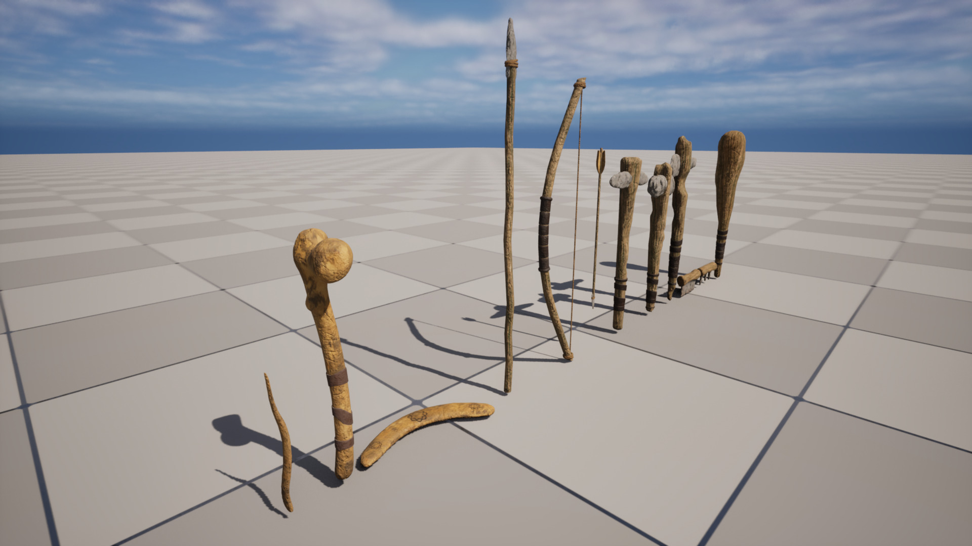 Survival Tools Bundle Primitive Low-poly 3D model_2