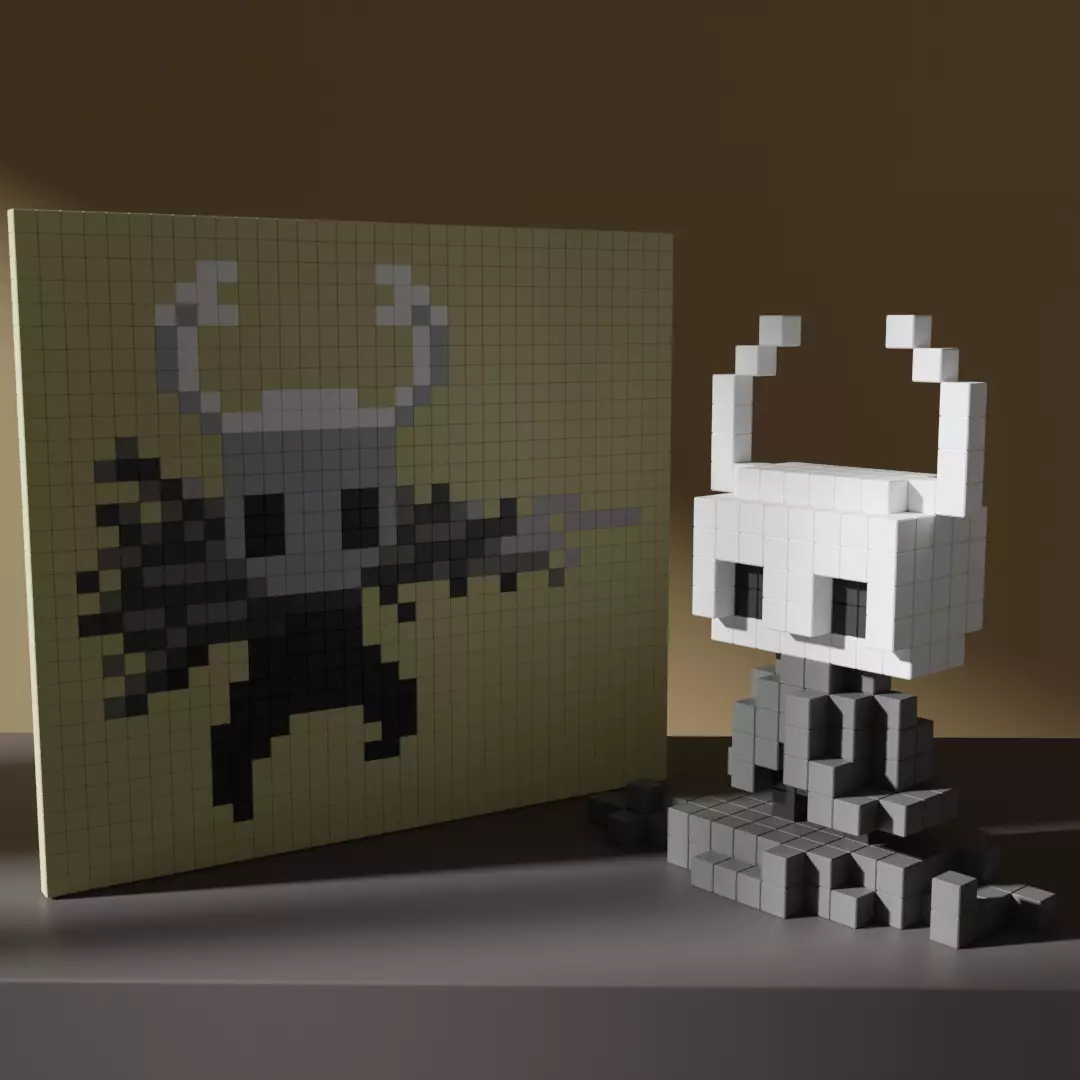 Hollow Knight Voxel Stylized Cubic Low-poly 3D model