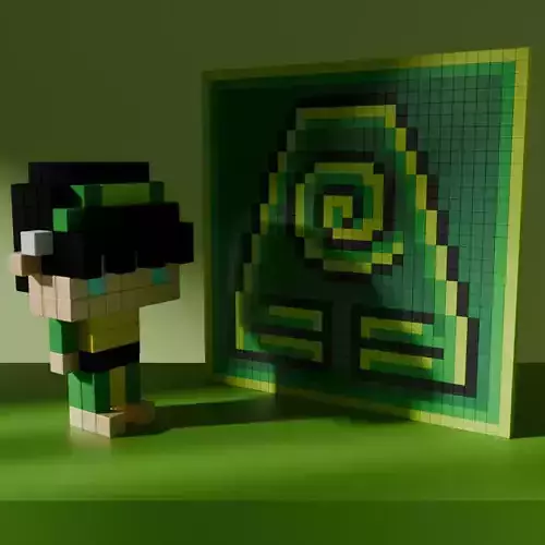 Toph Avatar Voxel tylized Cubic