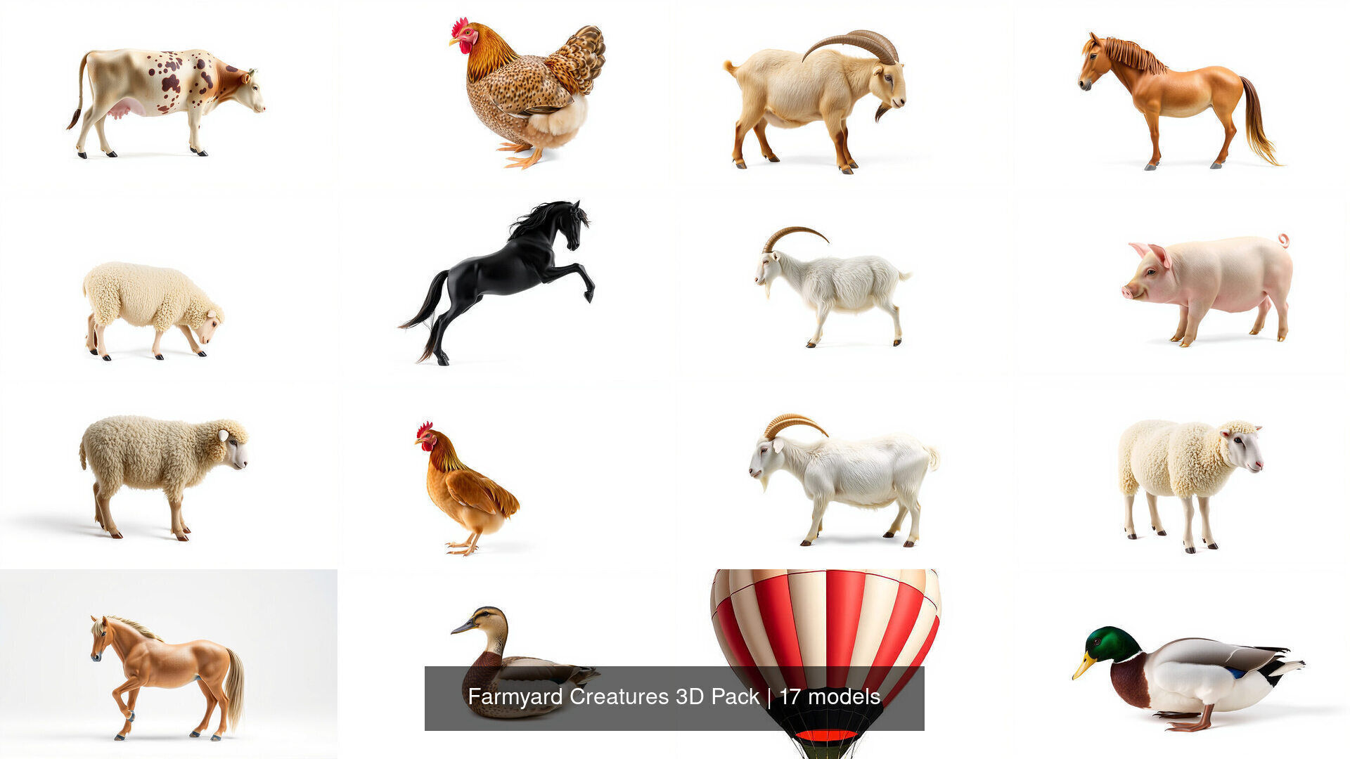 Farmyard Creatures 3D Pack 3D Model Collection_3